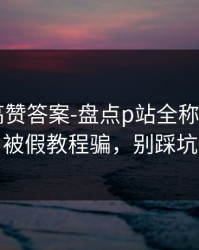 评论区高赞答案-盘点p站全称——别再被假教程骗，别踩坑