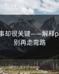 看似小事却很关键——解释p站助手：别再走弯路