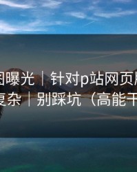 关键截图曝光｜针对p站网页版｜真相不复杂｜别踩坑（高能干货）