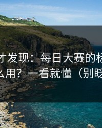 深挖后才发现：每日大赛的标签体系怎么用？一看就懂（别眨眼）