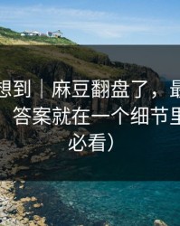我真没想到｜麻豆翻盘了，最爽的关键镜头，答案就在一个细节里（新手必看）