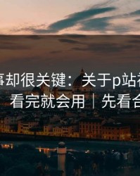 看似小事却很关键：关于p站视频网页版入口：看完就会用｜先看合规提醒