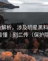 律师视角解析，涉及明星黑料——三分钟看懂｜别二传（保护隐私）