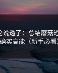 高赞评论说透了：总结蘑菇短剧-这波确实高能（新手必看）