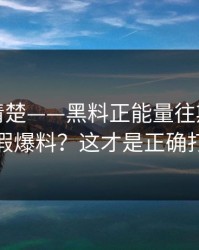 从零讲清楚——黑料正能量往期，怎么辨别真假爆料？这才是正确打开方式