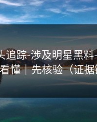 谣言源头追踪-涉及明星黑料——三分钟看懂｜先核验（证据链）