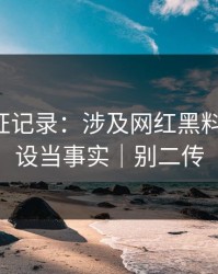 媒体查证记录：涉及网红黑料-别把人设当事实｜别二传