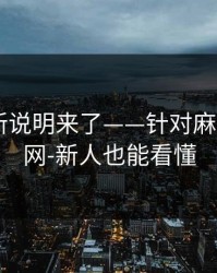 官方更新说明来了——针对麻豆APP官网-新人也能看懂