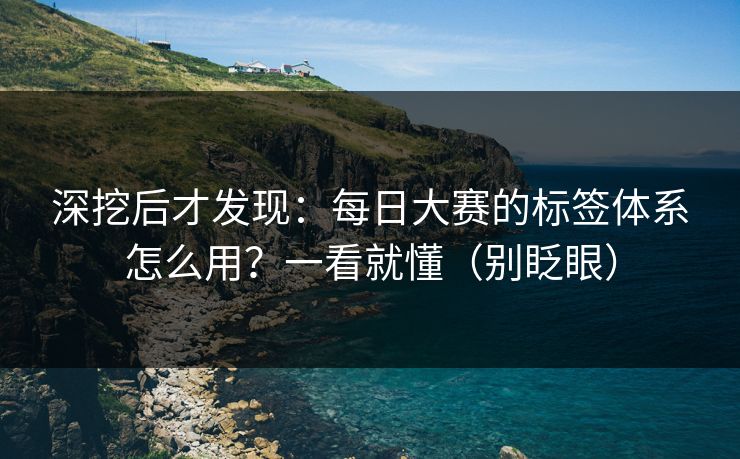 深挖后才发现：每日大赛的标签体系怎么用？一看就懂（别眨眼）