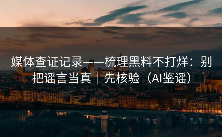 媒体查证记录——梳理黑料不打烊:别把谣言当真|先核验(AI鉴谣) 媒体查证记录——梳理黑料不打烊:别把谣言当真|先核验(AI鉴谣)