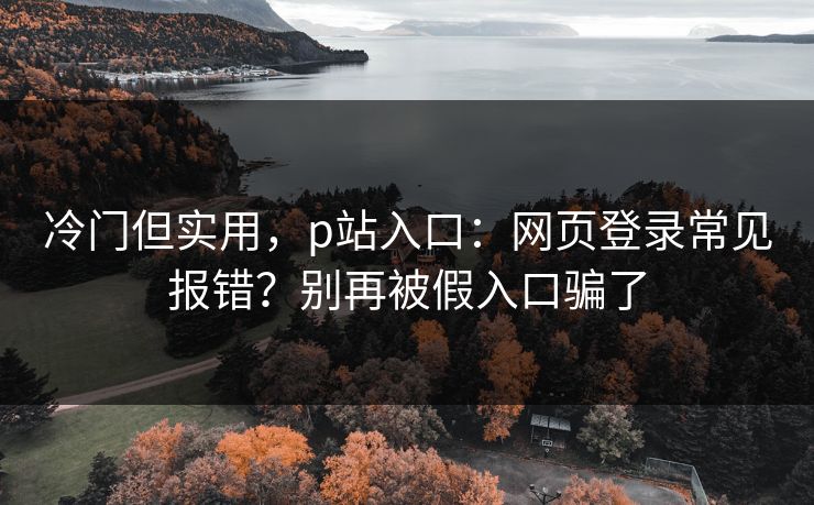 冷门但实用,p站入口:网页登录常见报错?别再被假入口骗了 冷门但实用,p站入口:网页登录常见报错?别再被假入口骗了