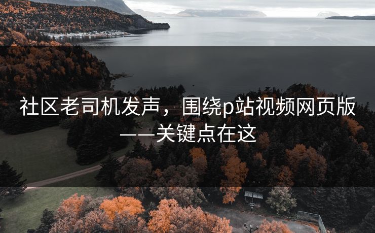 社区老司机发声,围绕p站视频网页版——关键点在这 社区老司机发声,围绕p站视频网页版——关键点在这