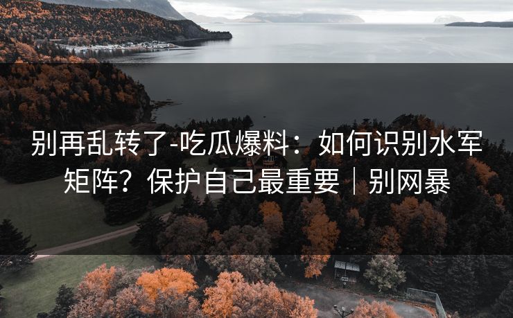 别再乱转了-吃瓜爆料:如何识别水军矩阵?保护自己最重要|别网暴 别再乱转了-吃瓜爆料:如何识别水军矩阵?保护自己最重要|别网暴