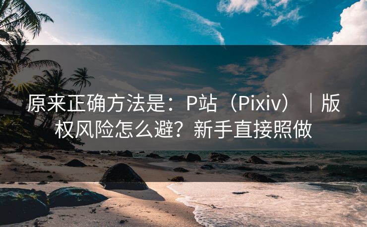 原来正确方法是:P站(Pixiv)|版权风险怎么避?新手直接照做 原来正确方法是:P站(Pixiv)|版权风险怎么避?新手直接照做