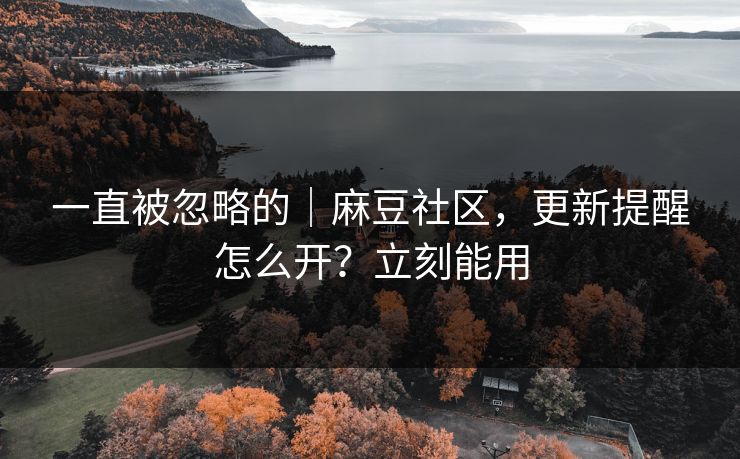 一直被忽略的｜麻豆社区，更新提醒怎么开？立刻能用