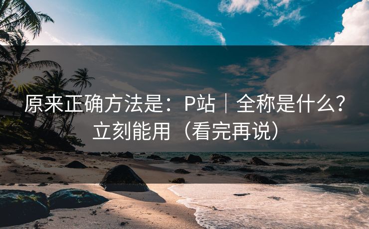 原来正确方法是：P站｜全称是什么？立刻能用（看完再说）