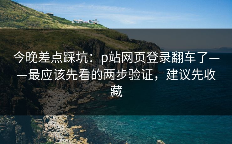 今晚差点踩坑：p站网页登录翻车了——最应该先看的两步验证，建议先收藏